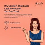 KIAH Organic Sanitary Pads - XXL | 320 mm | Premium Breathable Rash Free