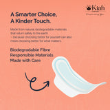 KIAH Organic Sanitary Pads - XXL | 320 mm | Premium Breathable Rash Free