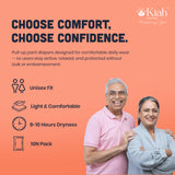 KIAH Pant Style Adult Diapers - Size M | 2N Packs | Travel Pack