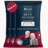 KIAH Tape Style Adult Diapers - size M | 2N Packs | Travel Pack