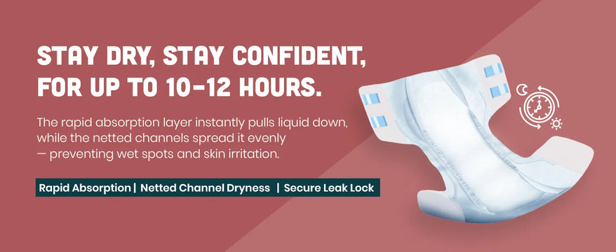 KIAH Tape Style Adult Diapers - size M | 28" - 45"