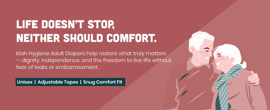 KIAH Tape Style Adult Diapers - size M | 28" - 45"