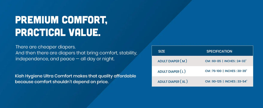 KIAH Pant Style Adult Diapers - Size XL | Premium Pant Diapers | 34"-54"