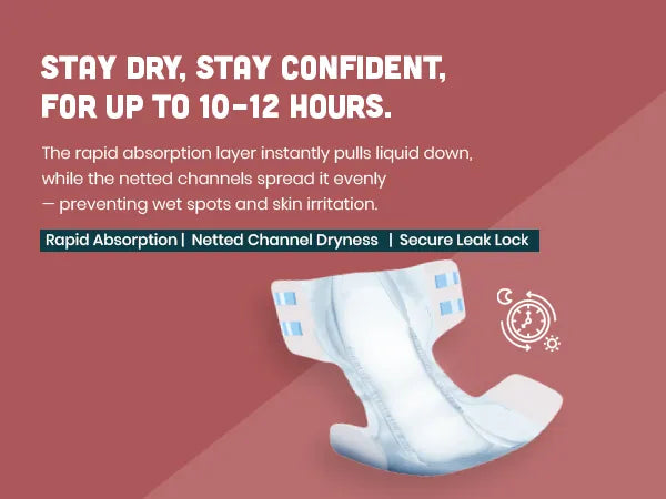 KIAH Tape Style Adult Diapers - size M | 28" - 45"