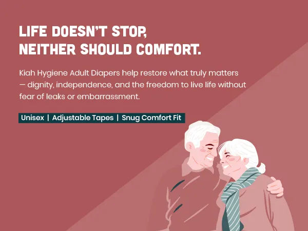 KIAH Tape Style Adult Diapers - size M | 28" - 45"