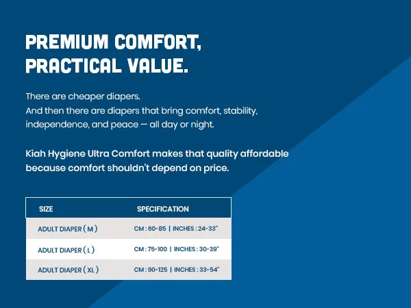 KIAH Pant Style Adult Diapers - Size XL | Premium Pant Diapers | 34"-54"