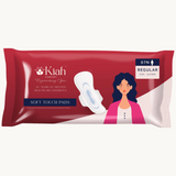 KIAH Soft Touch Sanitary Pads - Size Regular (R) | 240 mm | Quick Dry Comfort | Leak Proof