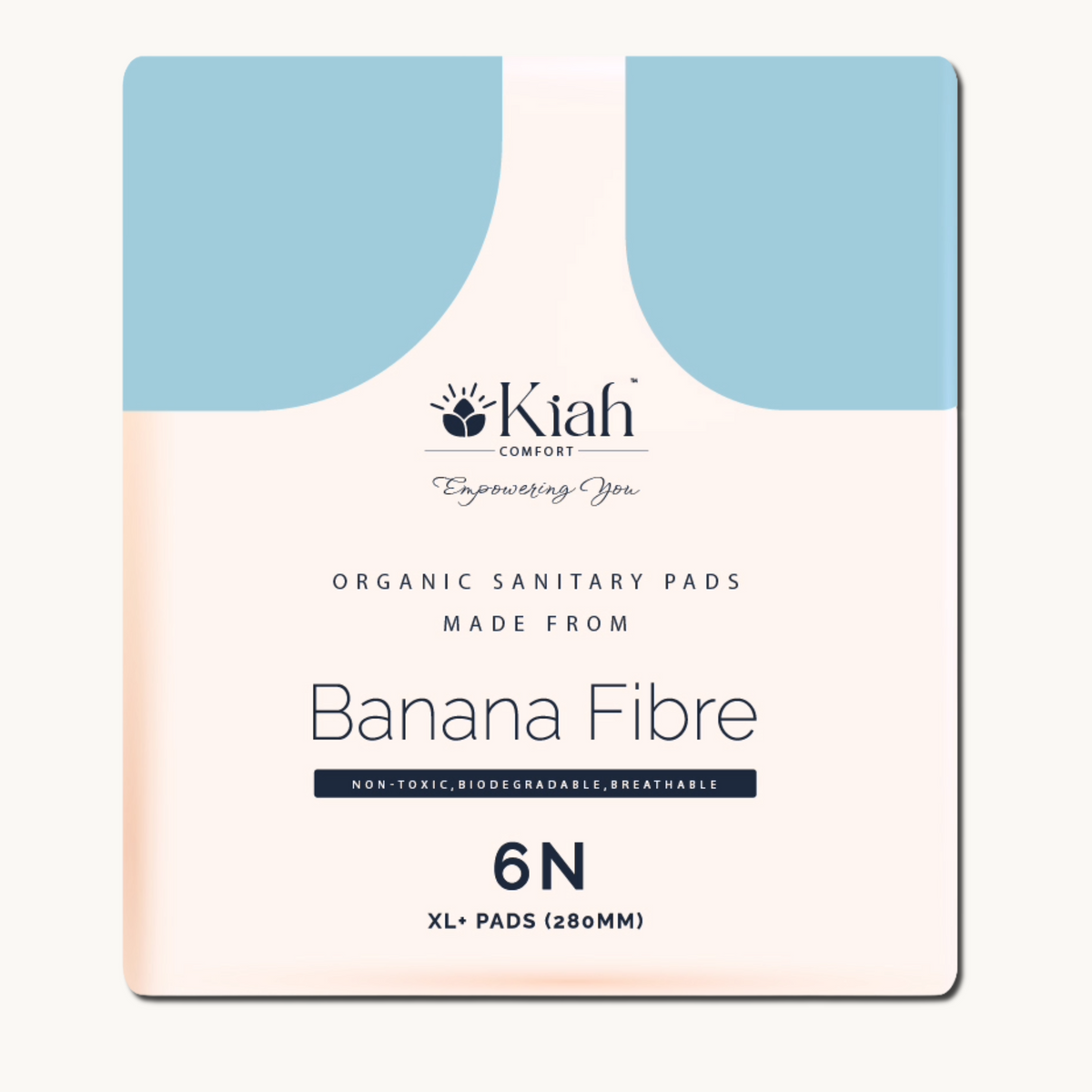 Kiah Comfort Organic Sanitary Pads - XL | 280 mm | Premium Breathable Rash Free