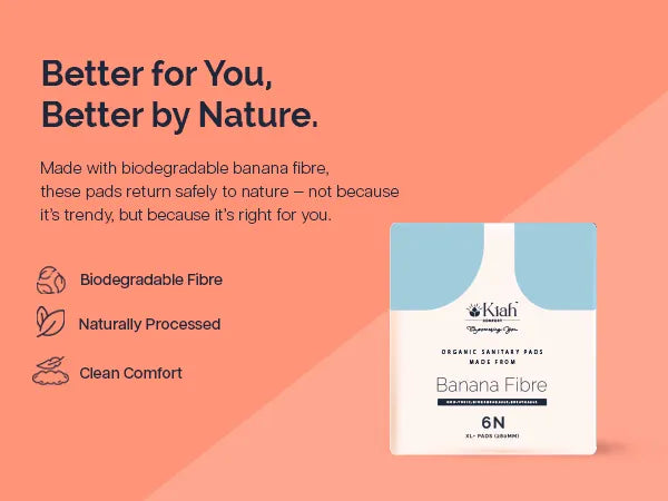 Kiah Comfort Organic Sanitary Pads - XL | 280 mm | Premium Breathable Rash Free