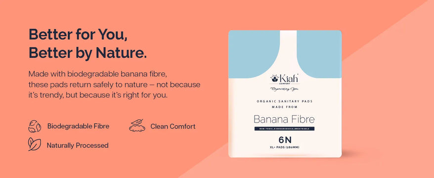 Kiah Comfort Organic Sanitary Pads - XL | 280 mm | Premium Breathable Rash Free