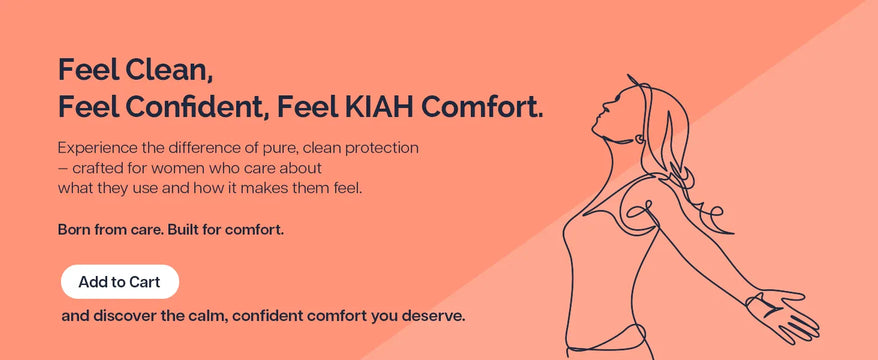 Kiah Comfort Organic Sanitary Pads - XL | 280 mm | Premium Breathable Rash Free
