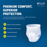 KIAH Pant Style Adult Diapers - Size XL | Premium Pant Diapers | 34"-54"