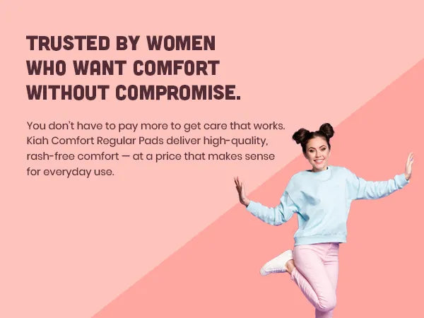 KIAH Soft Touch Sanitary Pads - Size Regular (R) | 240 mm | Quick Dry Comfort | Leak Proof