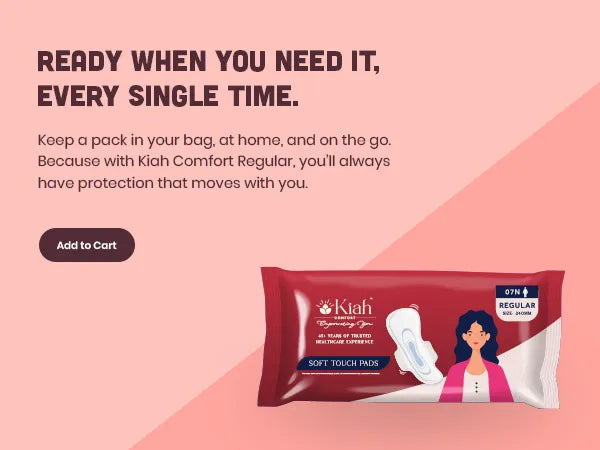 KIAH Soft Touch Sanitary Pads - Size Regular (R) | 240 mm | Quick Dry Comfort | Leak Proof