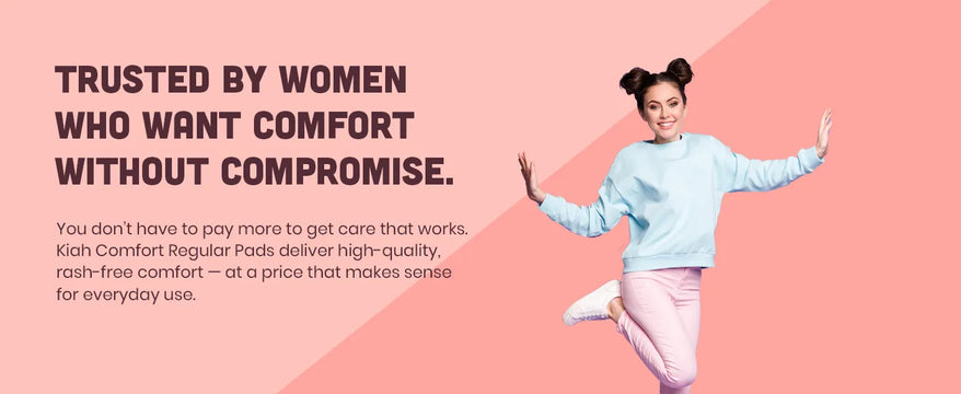 KIAH Soft Touch Sanitary Pads - Size Regular (R) | 240 mm | Quick Dry Comfort | Leak Proof