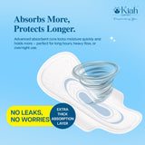 KIAH Soft Touch Sanitary Pads - XL Dry secure | 280 mm | Heavy Flow | Breathable | Rash Free